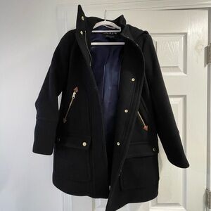 J. Crew Women's Black Utility Jacket with Gold Accents
